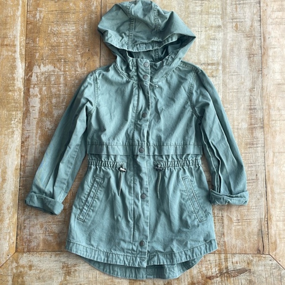 Old Navy Girls' Hooded Utility Jacket in Dusty Teal